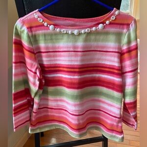 NWOT Ruby Rd. Petite Beaded 3/4 length sleeve Top